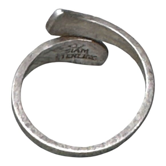 Vintage Sterling Silver Siam Ring Size 5.5 Wrap Wave Modernist Brutalist Boho - Picture 11 of 12